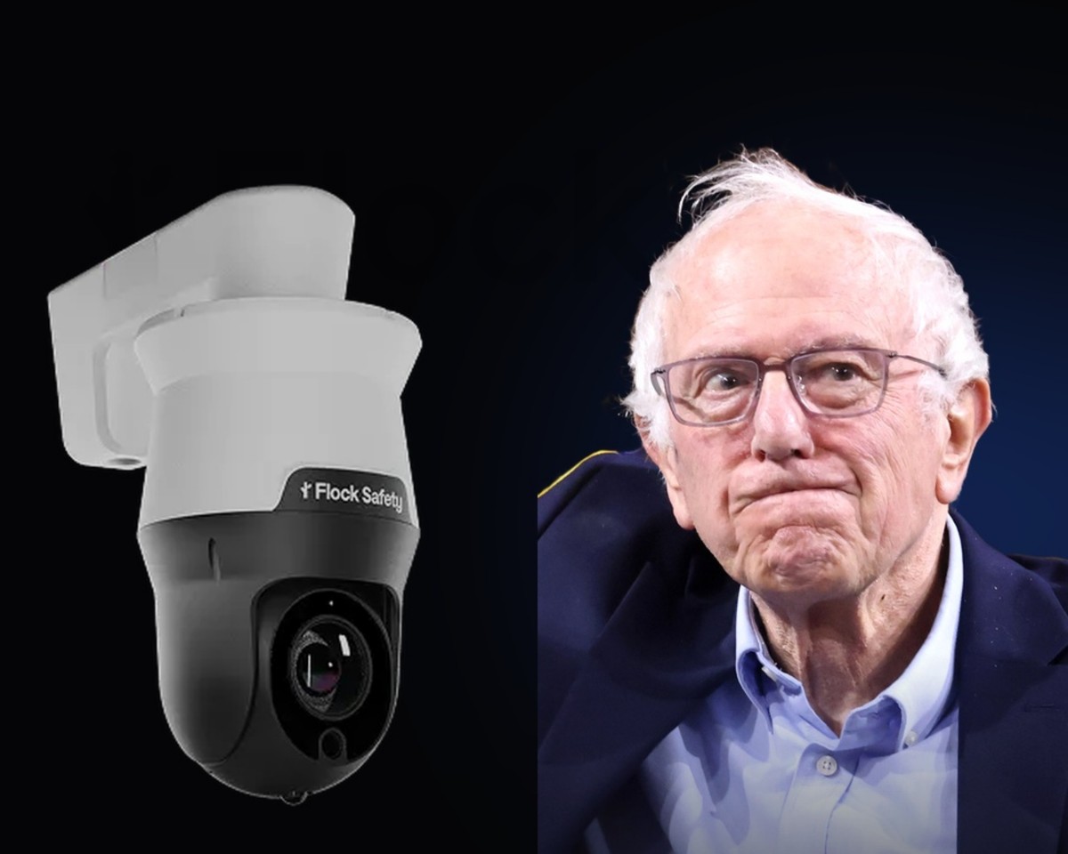 Illustration for the Sanders and Flock surveillance story
