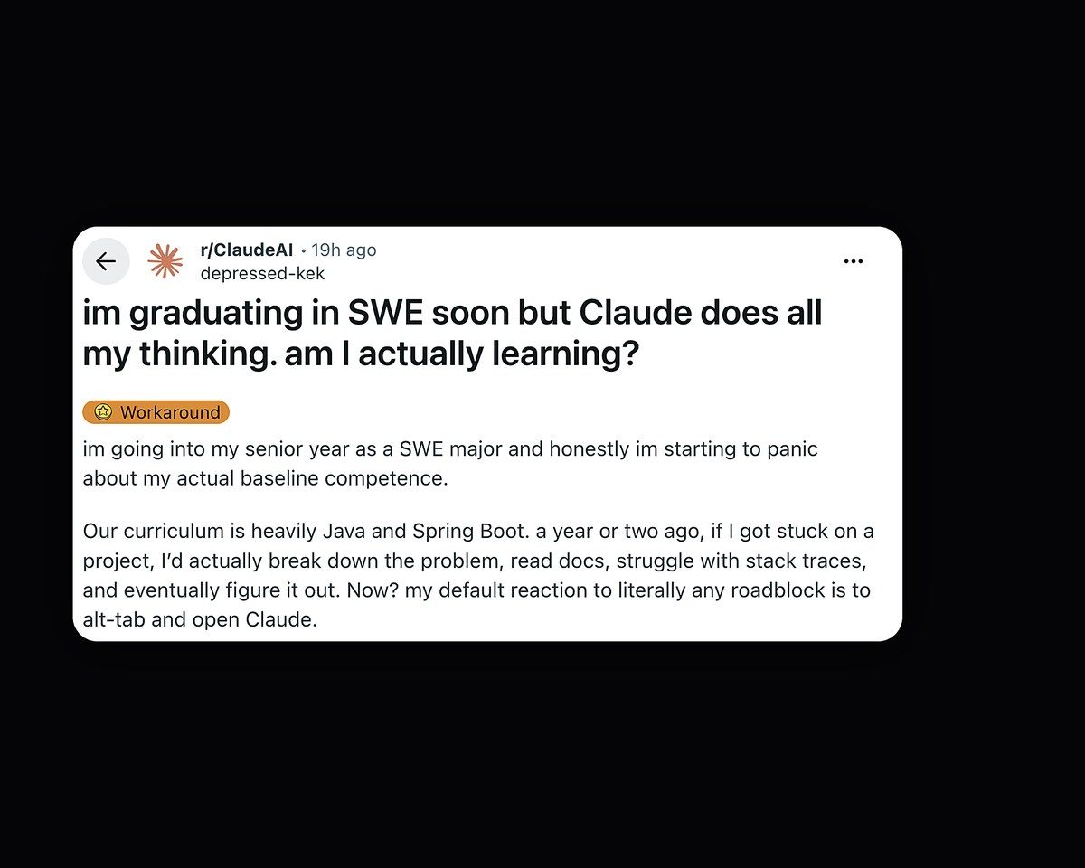 Illustration for the software engineering student and Claude story