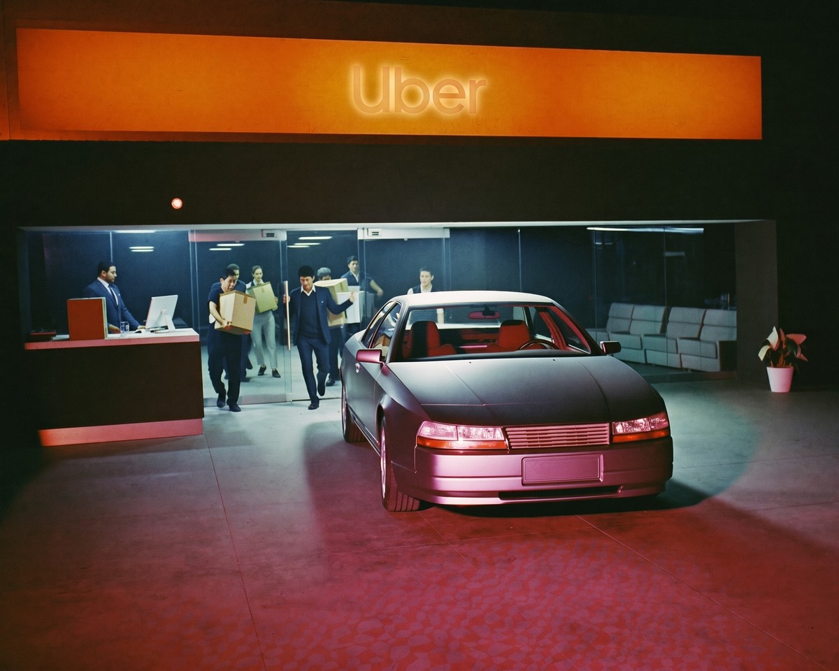 Illustration for the Uber layoffs and autonomous vehicles story