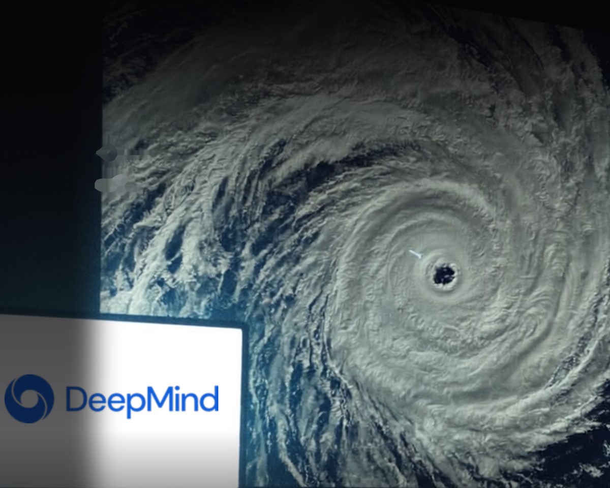 Illustration for the DeepMind WeatherNext story