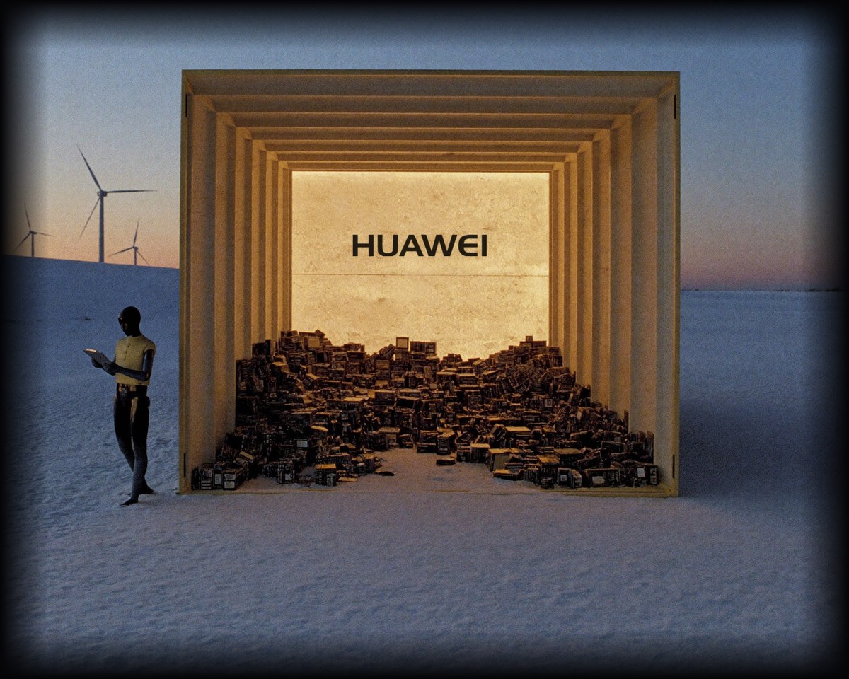 Illustration for the DeepSeek Huawei chip order story